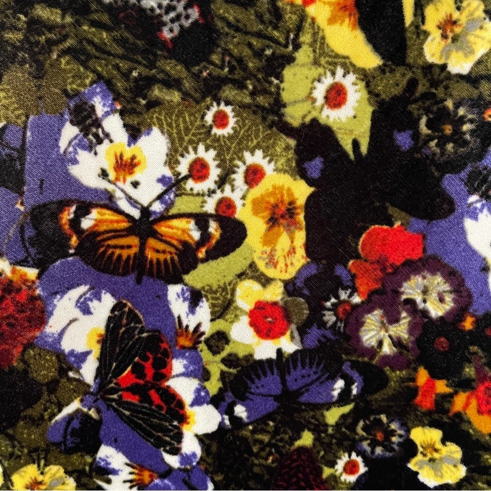 Urban Outfitters Butterfly Floral Velvet Mini Dress Cowl Neck Slip Multi Color - Picture 8 of 10